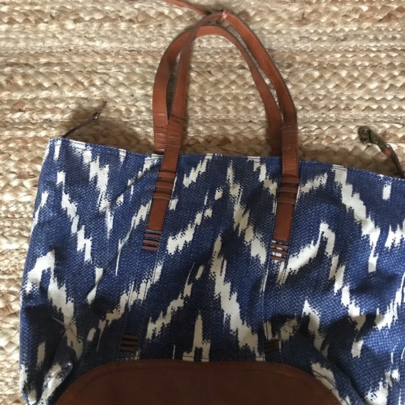 Blue zigzag purse or baby bag